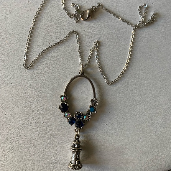 Necklace Lighthouse with blue crystals - Picture 5 of 10
